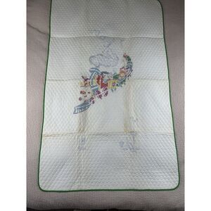 Paragon Needlecraft DISNEY Quilted Baby Crib‎ Blanket Ducks Bambi Vtg Unfinished